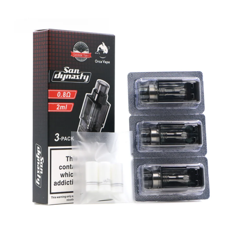 虎鯨Orca San Dynasty 空倉替換彈 3入裝 2ml 可注油 0.4/0.6/0.8Ω 附 3顆濾嘴 原廠配件